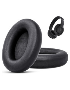 Almohadillas de Reemplazo GVOEARS para Auriculares Beats Studio Pro - Cuero de Proteína Negro