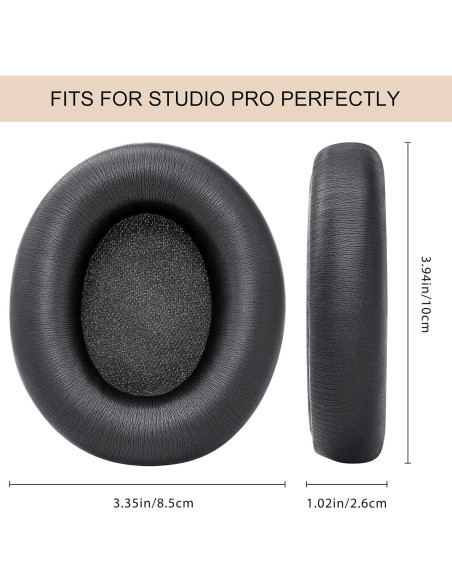 Almohadillas de Reemplazo GVOEARS para Auriculares Beats Studio Pro - Cuero de Proteína Negro Almohadillas de Reemplazo GVOEARS para Auriculares Beats Studio Pro - Cuero de Proteína Negro