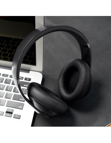 Almohadillas de Reemplazo GVOEARS para Auriculares Beats Studio Pro - Cuero de Proteína Negro