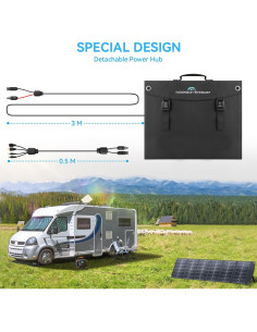 Panel Solar Portátil Ecosonique 200W Plegable y Ligero USB-C 2