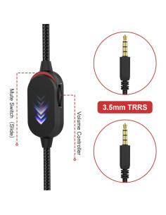 Cable de Auriculares Gaming Lusgawer AW920H 1.68m con Control de Volumen 2