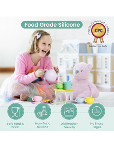 Juego de Té de Silicona Buddy & Belle - 18 Piezas para Niños 2