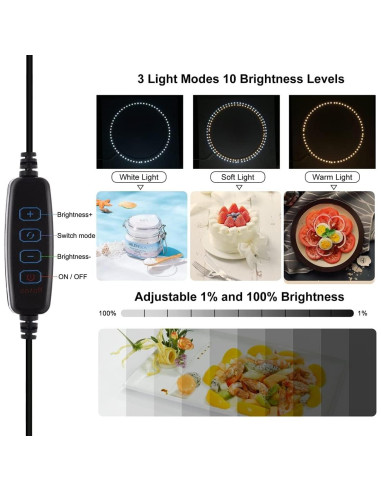 Caja de Luz para Fotos 40x40 cm Hongbang 3 Temperaturas Ajustables
