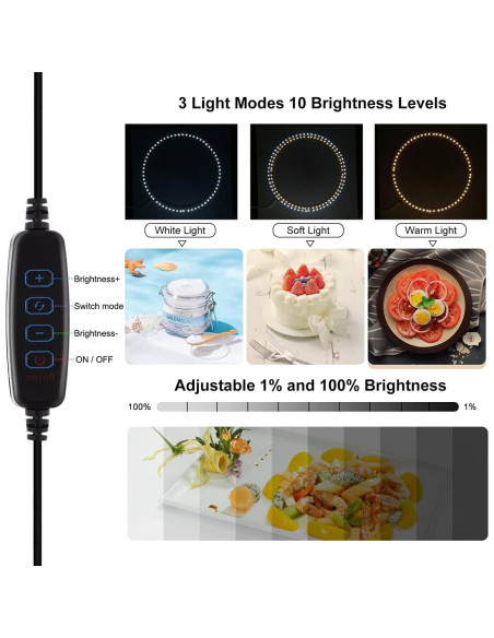 Caja de Luz para Fotos 40x40 cm Hongbang 3 Temperaturas Ajustables