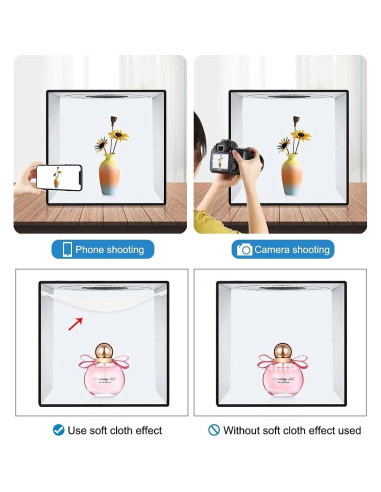Caja de Luz para Fotos 40x40 cm Hongbang 3 Temperaturas Ajustables