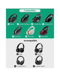 Almohadillas de Reemplazo Geekria para Skullcandy Crusher ANC/Evo 2