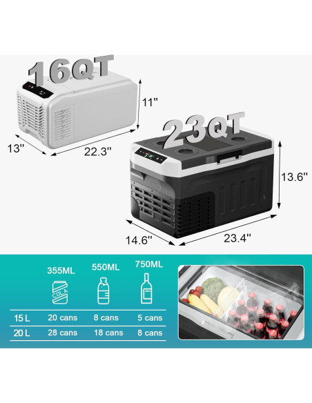 Refrigerador Portátil Erivess 15L 12V/240V -20C a 20C