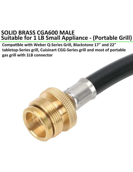 Adaptador de Manguera de Propano STYDDI 4FT con Medidor