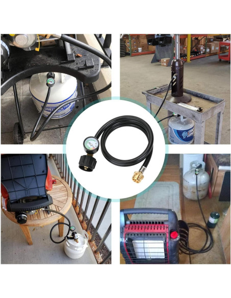 Adaptador de Manguera de Propano STYDDI 4FT con Medidor