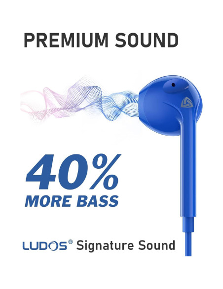 Auriculares con Cable LUDOS ZENITH 3.5mm Azul - Sonido Nítido