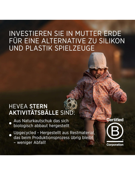 Pelota Estrella Hevea de Caucho Natural Ecológica 10.5cm