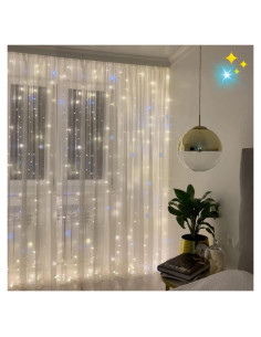Luces de Cortina LED BECCOBEAT 250 LEDs 2x2.5m Cálido