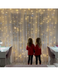 Luces de Cortina LED BECCOBEAT 250 LEDs 2x2.5m Cálido 2