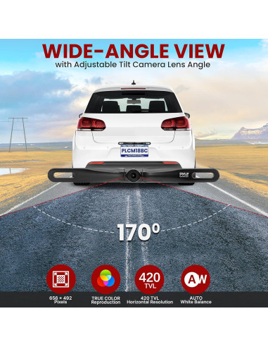 Cámara de Respaldo Pyle PLCM18BC Impermeable 420 TVL