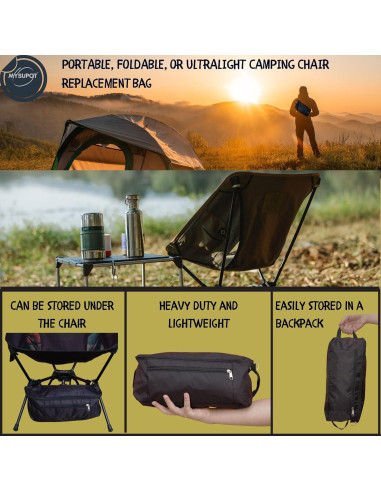 Bolsa de Reemplazo MYSUPOT para Silla de Camping Negra