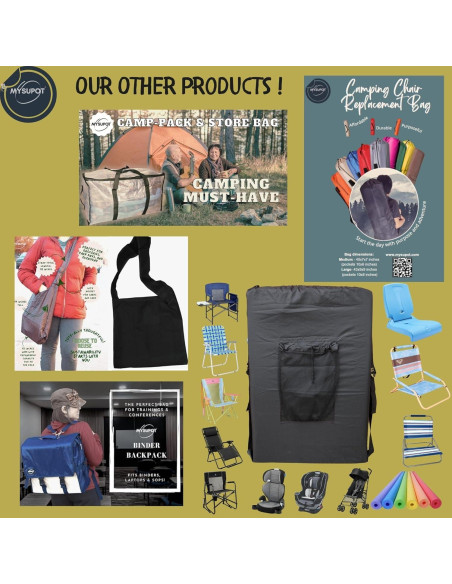 Bolsa de Reemplazo MYSUPOT para Silla de Camping Negra