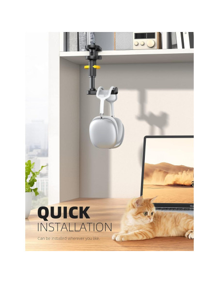 Soporte para Auriculares Lamicall DH03-B Ajustable Negro