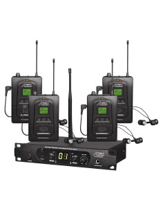 Sistema de Monitoreo In-Ear Audio2000'S AWM6306U 4 Receptores