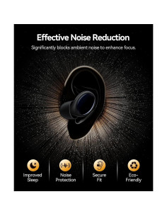 Tapones para Oídos TOAPEX Q8 Silicona Reutilizables 45dB 2