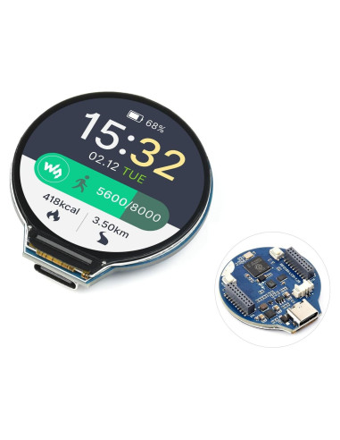 Placa MCU Waveshare RP2350 con LCD 1.28" 240x240 IPS