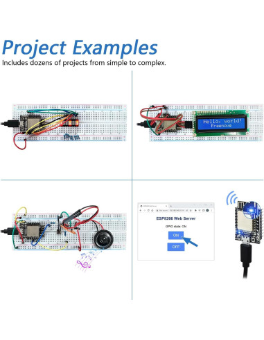 Kit de Inicio FREENOVE ESP8266 con Tutorial y 77 Proyectos