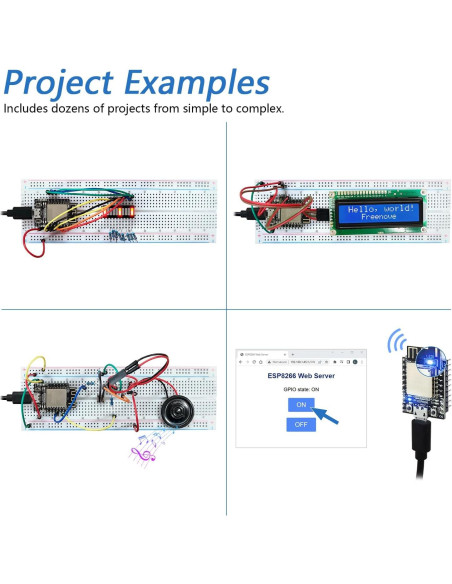Kit de Inicio FREENOVE ESP8266 con Tutorial y 77 Proyectos