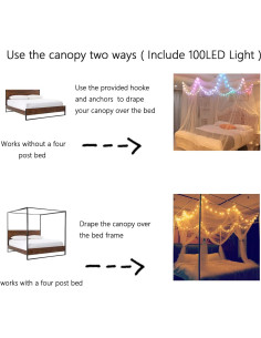 Dosel de Cama Comtelek con Luces LED RGB para Dormitorio 2