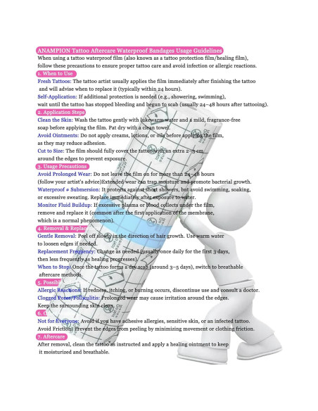 Vendaje Impermeable ANAMPION 15.24cm x 1.83m para Tatuajes