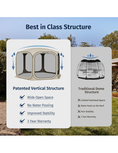 Carpa Pop-Up EAST OAK 3.05x3.05m Beige para Exterior