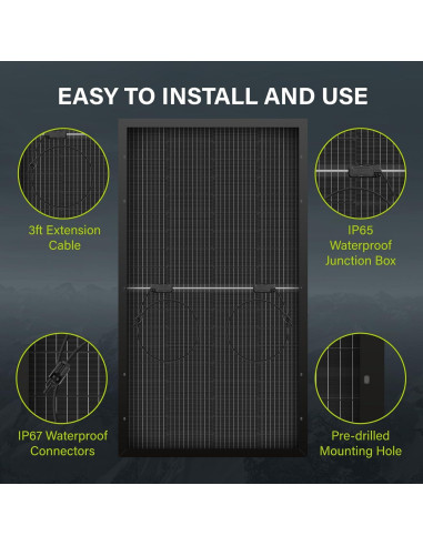 Panel Solar Bifacial 200W Newpowa 12V Alta Eficiencia