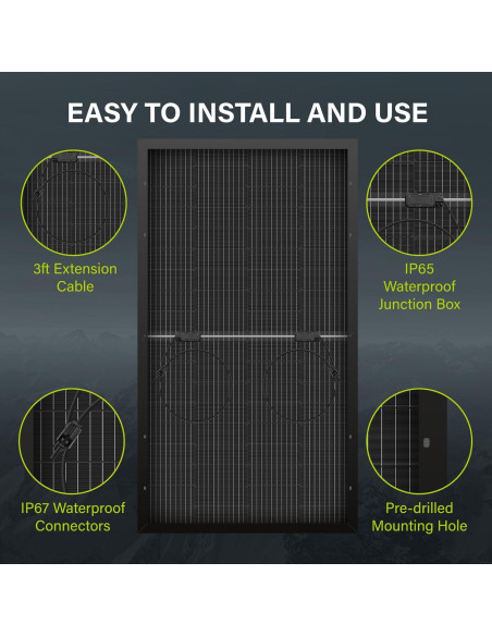 Panel Solar Bifacial 200W Newpowa 12V Alta Eficiencia