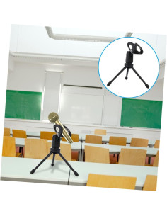 Soporte de Micrófono Ajustable Kisangel 2Pcs Negro Universal 2