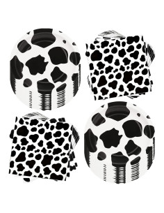 Set de Fiesta de Vaca 80 Piezas - Platos y Servilletas GOGUOGOFA