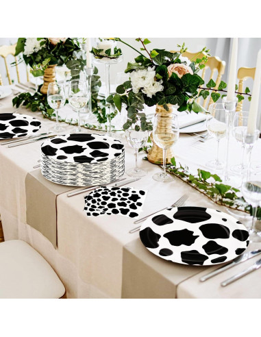 Set de Fiesta de Vaca 80 Piezas - Platos y Servilletas GOGUOGOFA
