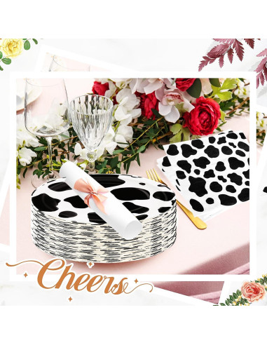 Set de Fiesta de Vaca 80 Piezas - Platos y Servilletas GOGUOGOFA