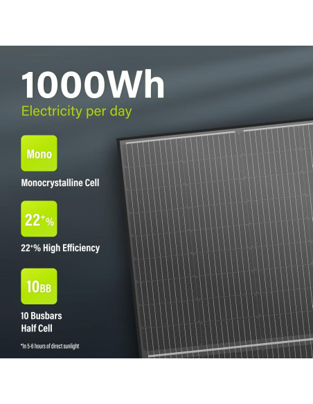 Panel Solar Bifacial 200W Newpowa 12V Alta Eficiencia