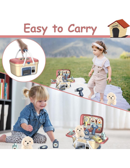 Juego de Cuidado de Mascotas KAEGREEL 23 Piezas para Niños