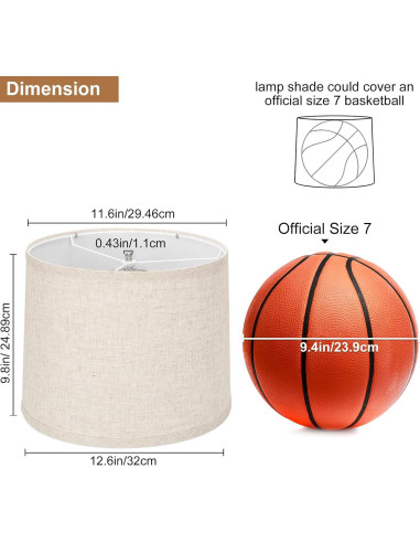 Juego de 2 Pantallas de Lámpara Beige Pueblo Costero 29.5cm