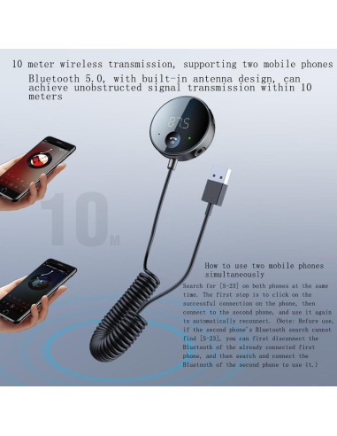 Transmisor FM Bluetooth Eppfun para Coche 5.0 AUX 3.5mm