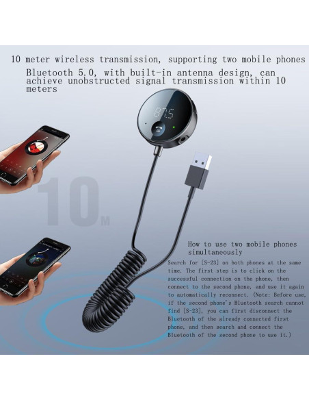 Transmisor FM Bluetooth Eppfun para Coche 5.0 AUX 3.5mm