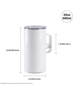 Tazas de Sublimación PYD Life 20 OZ Acero Inoxidable 4 Piezas 2
