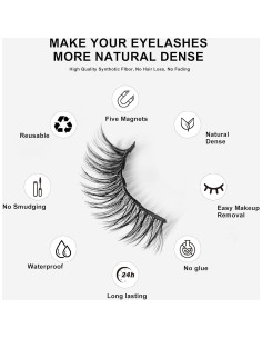 Kit de Pestañas Magnéticas RICHSKY 10 Pares Reutilizables 2