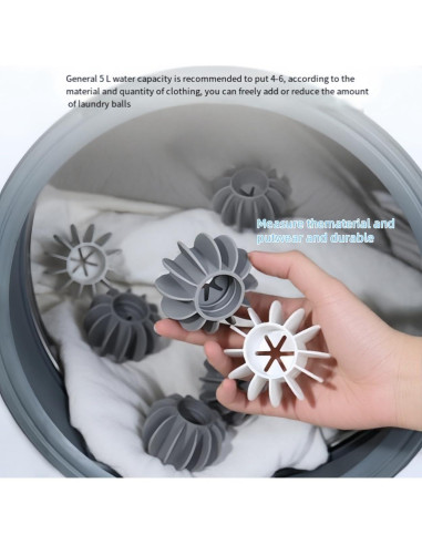 16 Bolas de Secado Reutilizables KKpxafl 6.1 cm 8 Blancas 8 Grises