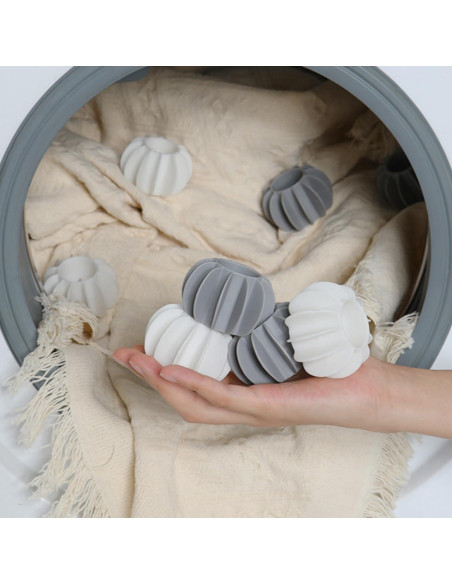 16 Bolas de Secado Reutilizables KKpxafl 6.1 cm 8 Blancas 8 Grises