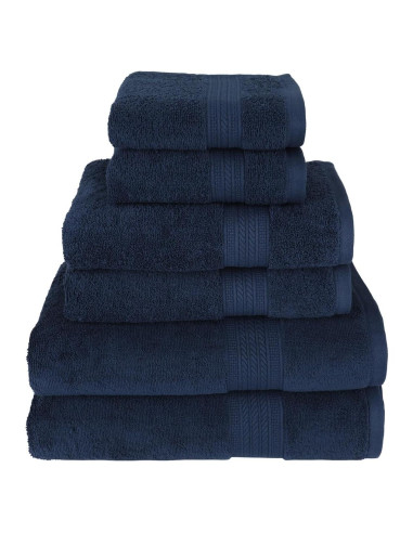 Juego de Toallas de Baño Kaufman 100% Algodón 6 Piezas Marino