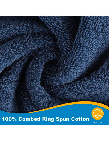 Juego de Toallas de Baño Kaufman 100% Algodón 6 Piezas Marino