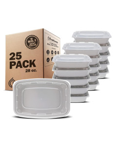 Contenedores de Preparación de Comidas Freshware 25 Pzas 828 ml