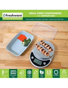 Contenedores de Preparación de Comidas Freshware 25 Pzas 828 ml 2