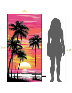 Toalla de Playa Microfibra MelonBoat 180x89cm 2 Pcs Atardecer 2