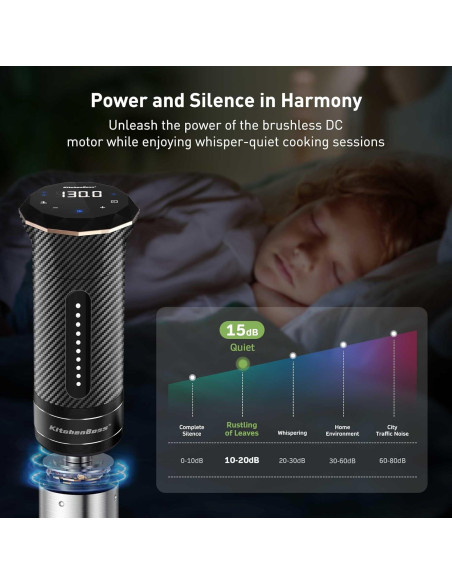 Máquina Sous Vide KitchenBoss G300PT Wifi 1100W Acero Inoxidable